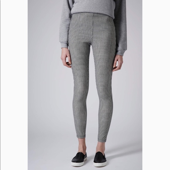 Topshop Pants - TOPSHOP mini Gingham leggings black | white size 6